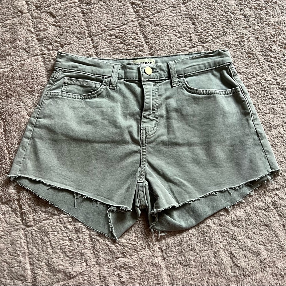 NWOT L'AGENCE High Waist Cotton Blend Denim Shorts Preppy Minimalist Size 25‎